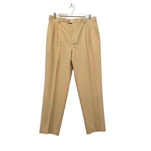 Zanella Dress Pants / Slacks, Italian Wool, Yellow, Mens 34